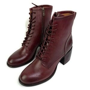 Patricia Nash Sicily Combat Boots Maroon Size 8.5